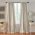 Brighton Windowpane Plaid Blackout Window Curtain Panel, Linen - 52" W
