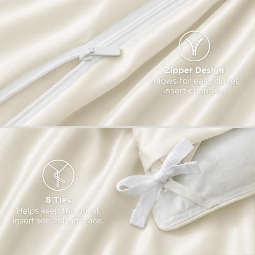 Ruffle Duvet Cover Set King Size, 100% Viscose Derived from Bamboo