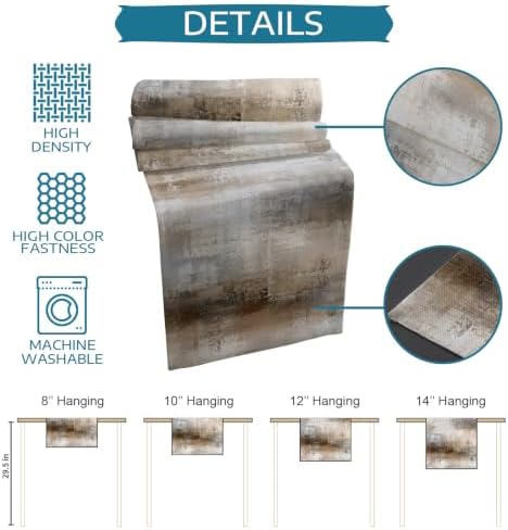 Abstract Brown Table Mats Set of 6 with Table Runner 90 Inches