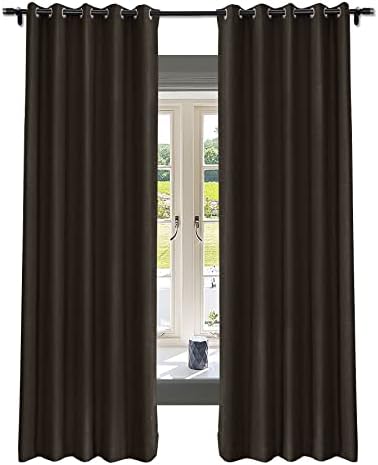 Fcosie 50 W x 120 L Inch Natural Linen Blended Curtains with Blackout