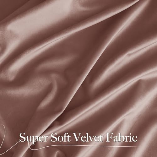 NICETOWN Dusty Pink Velvet Curtains for Backdrops, 120" Long