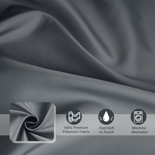 AooHome Fabric Shower Curtains, Cloth Ombre Grey Shower Curtain Sets