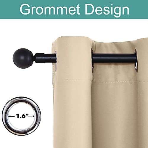 Blackout Curtains Long Set of 2 Panels Room Darkening Curtains for
