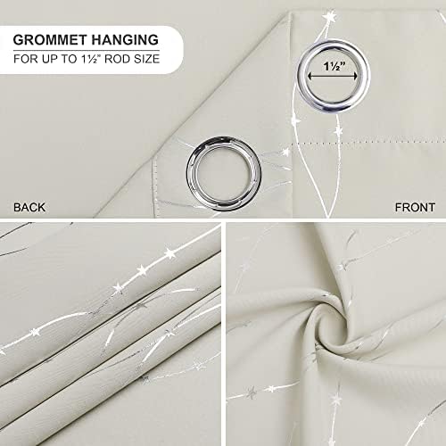 SMILE WEAVER Cream Blackout Curtains 108 Inches Long for Living