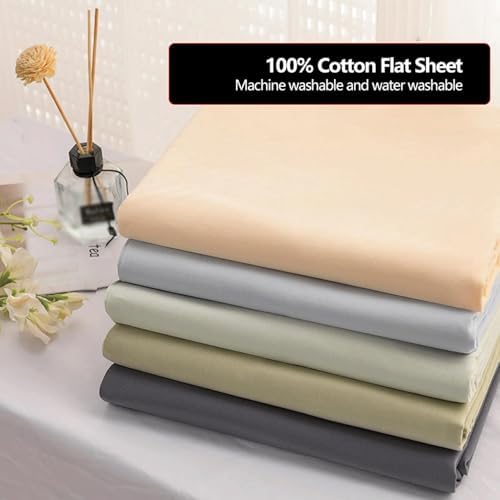 Flat Sheet Twin Full Queen King 100% Cotton A-Class Brushed Solid