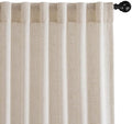 VISIONTEX Back Tab Linen Curtains 2 Panels 96 Inches Long Copper Brown