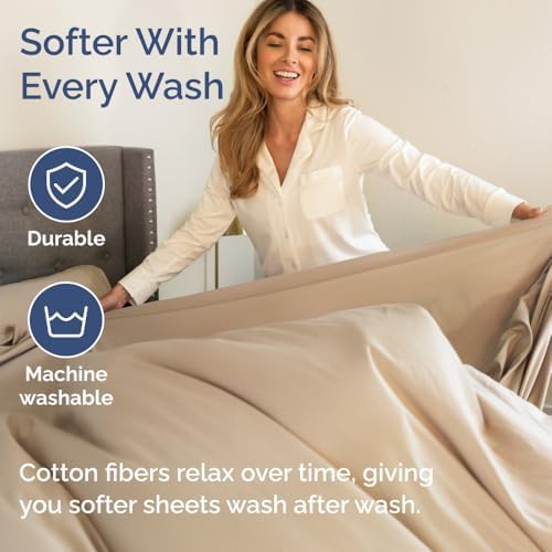 Split King 5 Piece 100% Cotton Sheet Set - 400 Thread Count Sateen