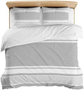 3 Pieces Bedding Set King Size, Farmhouse Grey Soft Duvet Covers Set