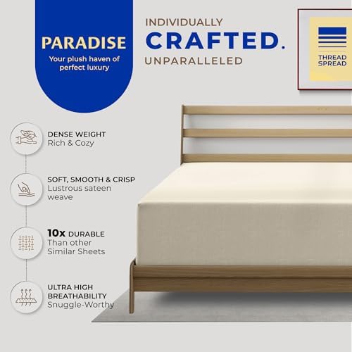 Thread Spread 100% Egyptian Cotton Queen Fitted Sheet Only - Luxury