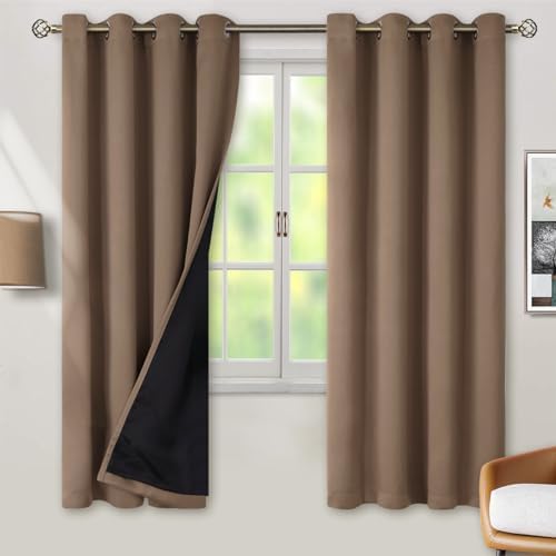 BGment Thermal Insulated 100% Blackout Curtains for Bedroom with Black