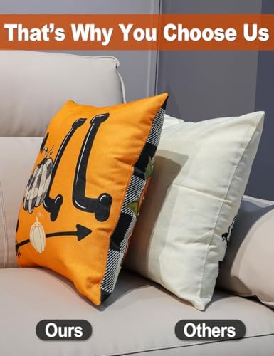 multiwins Fall Pillow Covers 20x20 4Pcs Double-Sided Print for Home