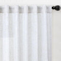 decorUhome Linen Semi Sheer Curtains 108 Inch Long, 2 Panels Light