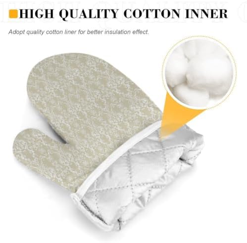 Polyester Oven Mitts and Pot Holders Set Heat Resistant Kitchen Gloves