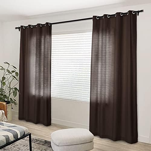 Macochico Nicklet Grommet Curtain,100 x 96 Inch Natural Linen Curtains