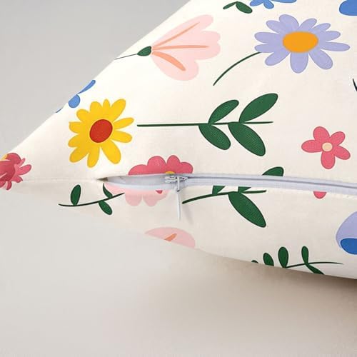 jejeloiu Cute Flower Throw Pillow Covers Set of 2 Floral Botanical