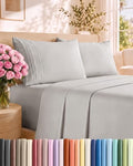 Full Size 4 Piece Sheet Set - Breathable & Cooling Sheets - French