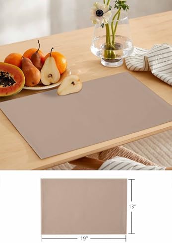Placemats Set of 8, Beige Woven Placemat, Linen Place Mats for