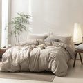 BDEAR Linen Grey Duvet Cover Set Twin Size 90" L x 68" W, Skin