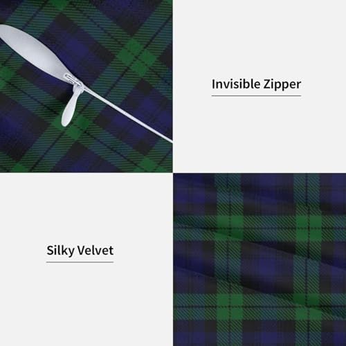 The Black Watch Tartan Plaid Throw Pillow Covers 22"x22" Pack of 2
