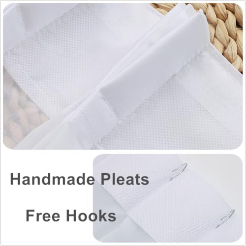 Triple Pleated Cream White Sheer Curtains Extra Long Tulle 96 Inches