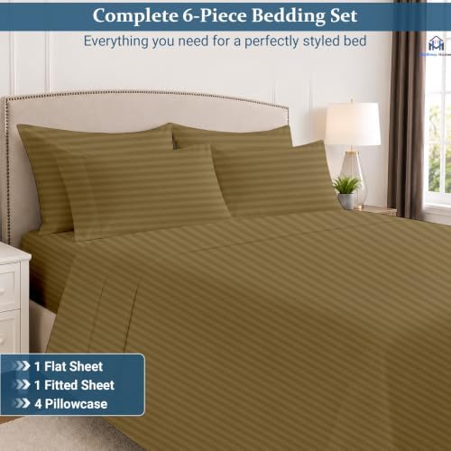 Mattress-Homes Extra Deep Pocket 6 Piece Full Sheet Set, Hotel Luxury