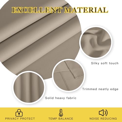 NICETOWN Blackout 84 inch Curtains for Sliding Glass Door, Grommet