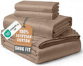 LANE LINEN Full Bed Sheets 100% Egyptian Cotton Sateen - Taupe
