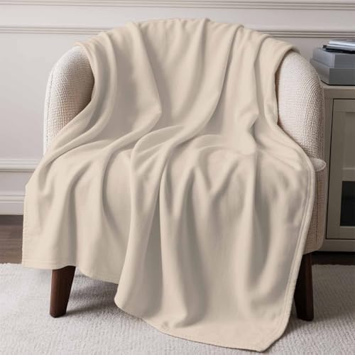 Grey Pure Color Flannel Fleece Throw Blanket for Couch Chair Sofa Bed