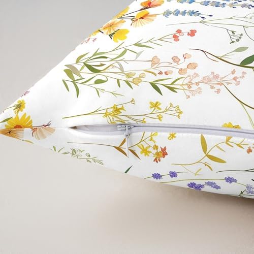 jejeloiu Cute Floral Throw Pillow Covers Set of 2 Botanical Flowers