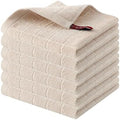 Homaxy 100% Cotton Terry Kitchen Dish Cloths, 6 Pack, Beige