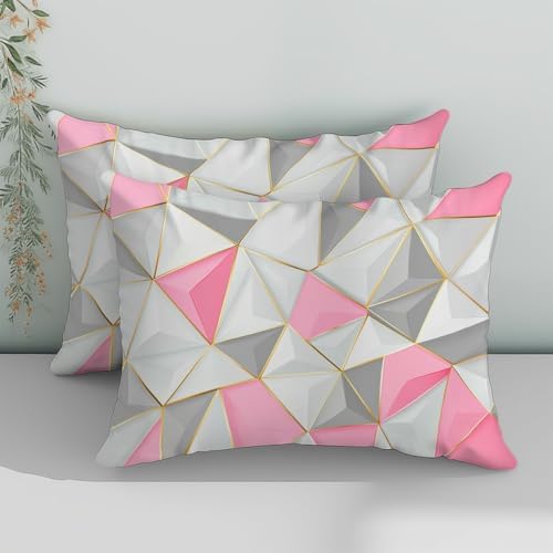 Abstract Style Geometric Triangles Gray Duvet Cover, Soft Microfiber