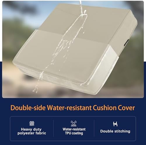 Favoyard Outdoor Patio Seat Cushions Set, 24 x 24 Inch, Waterproof