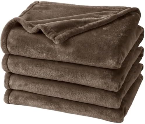 King Size Fleece Blanket for Bed – Grey Ultra Soft Flannel Throw