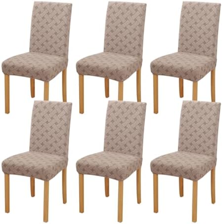 Rakila Jacquard Dining Washable Chair Covers Set of 6 Removable