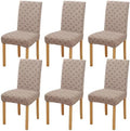 Rakila Jacquard Dining Washable Chair Covers Set of 6 Removable