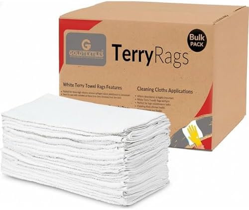 GOLD TEXTILES White Shop Towels Cotton [B Grade Towel] - 60 Pcs 22x44
