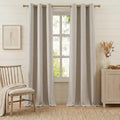 Anpark 100% Blackout Linen Beige Curtains for Bedroom 42x84 Inch Long