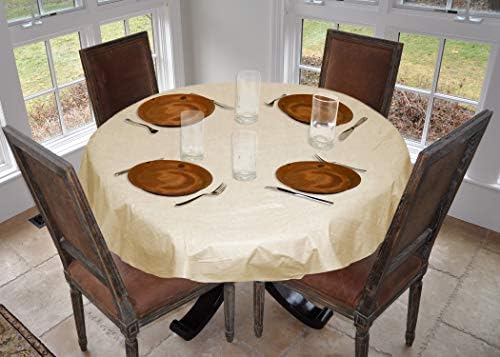 LAMINET Stitched Edge Drop Tablecloth - Basketweave (Beige) - Large