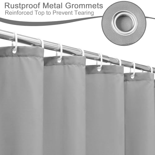 AooHome Shower Curtain Liner, Fabric Bathroom Curtain with Hooks for