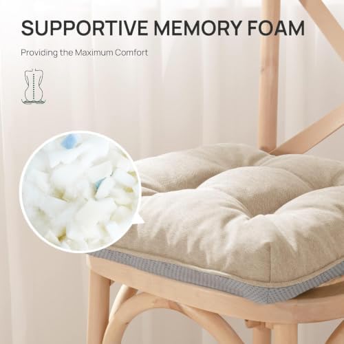 Love's cabin Memory Foam Chair Cushions Set of 4, Outdoor/Indoor Chair