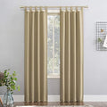 LITTLE BIRD Polyester Blended Tab Top Curtains for Living Room Privacy