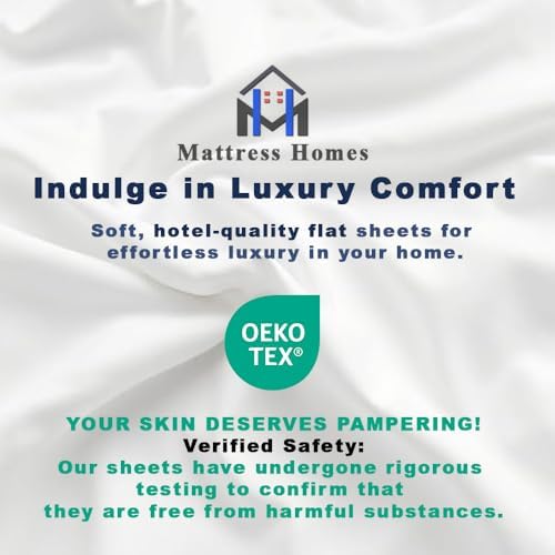 King Size Flat Sheets Only- Hotel Quality Luxury Single Wrinkle Free &