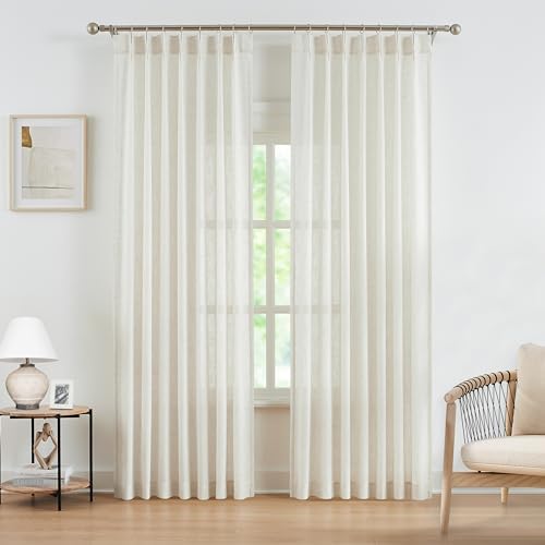 WEST LAKE Bailey Linen Pinch Pleat Light Filtering Curtains 84 Inches