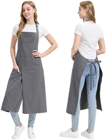Molaxhome Split Pottery Apron with 3 Pockets Unisex with Adjustable
