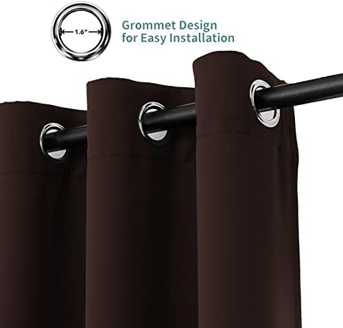 Pickluc Grommet Blackout Curtains 72 Inches Long 2 Panels, Light