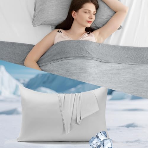 Elegear Silver Ion Cooling Pillowcase Gray 20" x 30" and Cooling