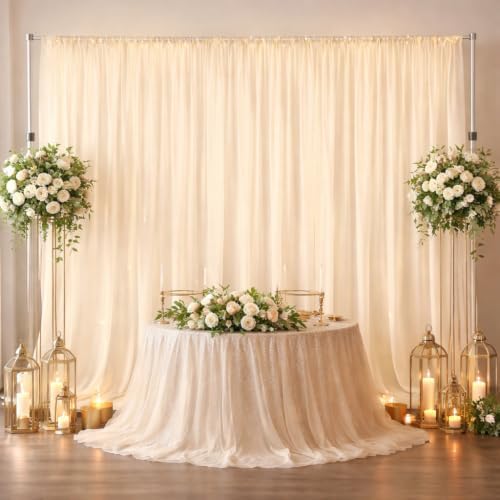 AK TRADING CO. 120" Wide (10Ft Wide) IFR Sheer Voile Drape Panels for