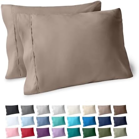 Bare Home Pillowcases Open End (King Set of 2, Taupe)