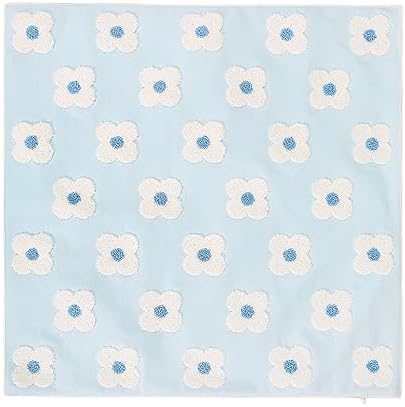 DECOBIRD Embroidery Throw Pillow Cover 20x20 Light Blue Floral Design