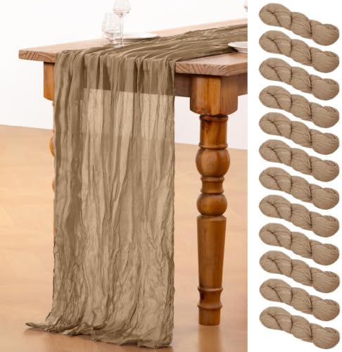 DeZerlor Nude Cheesecloth Table Runners 12 Pack Fall Thanksgiving